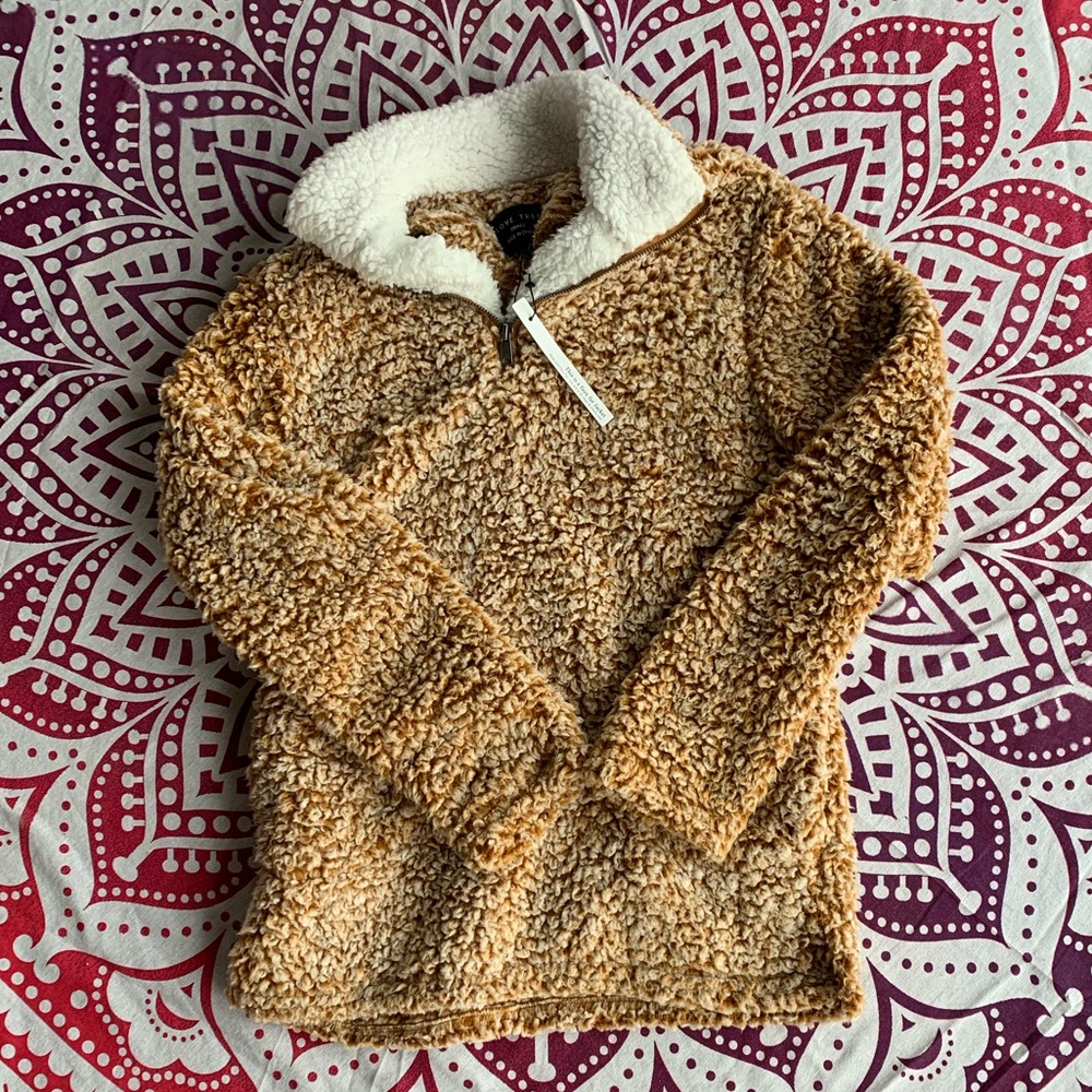 NWT LOVE TREE ORANGE FUZZY JACKET